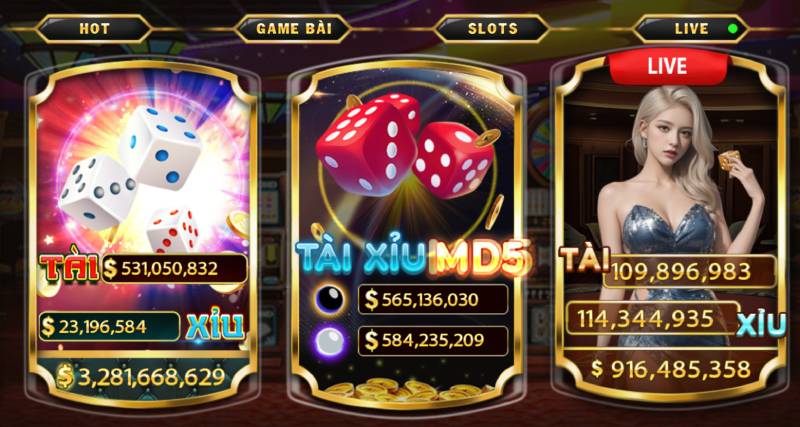Tìm trò chơi tài xỉu MD5
